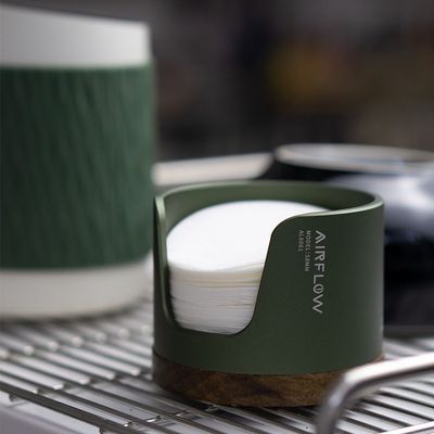 意式咖啡机手柄圆形滤纸架摩卡壶粉碗滤纸防尘收纳盒