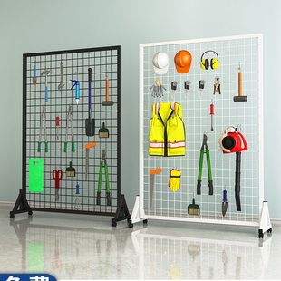 方格网展示架落地移动货架铁丝网学校幼儿园书画展作品饰品展示架