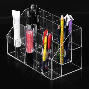 文具店笔透明亚克力笔架笔筒简约超市中性笔圆珠笔塑料收纳盒陈列