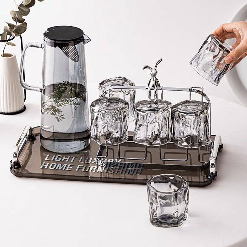 轻奢ins风冷水壶家用大容量待客玻璃凉喝水杯茶具水具套装,餐饮具,水具套装,淘宝优惠券,粉丝福利购,淘宝优惠卷