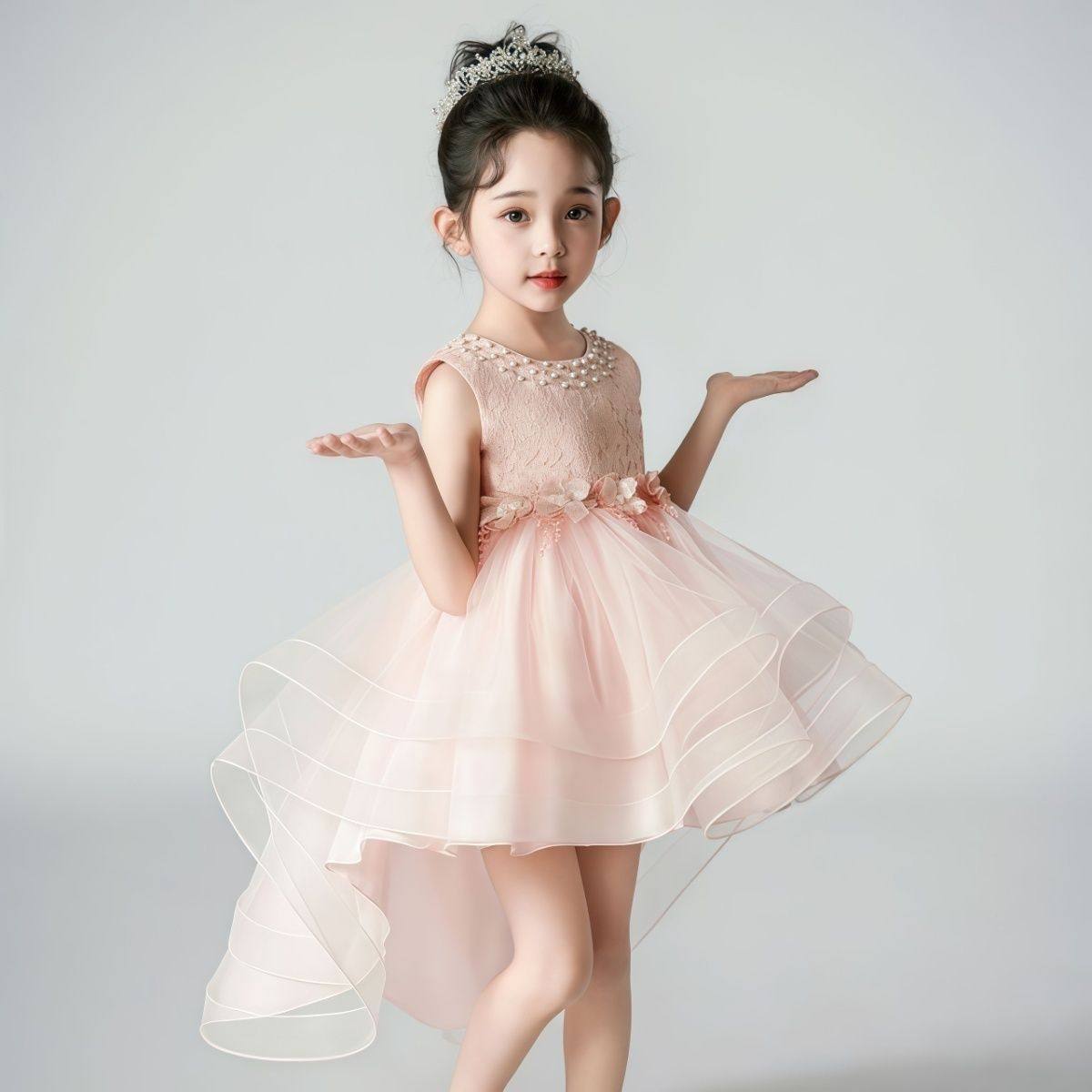 花童婚纱儿童主持人蓬蓬女童礼服钢琴演出服前短后长生日夏季六一,童装/婴儿装/亲子装,儿童礼服,淘宝优惠券,粉丝福利购,淘宝优惠卷