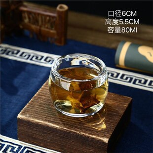 扳指杯透明加厚高档玻璃茶杯不烫手个人专用养生高档主人杯子