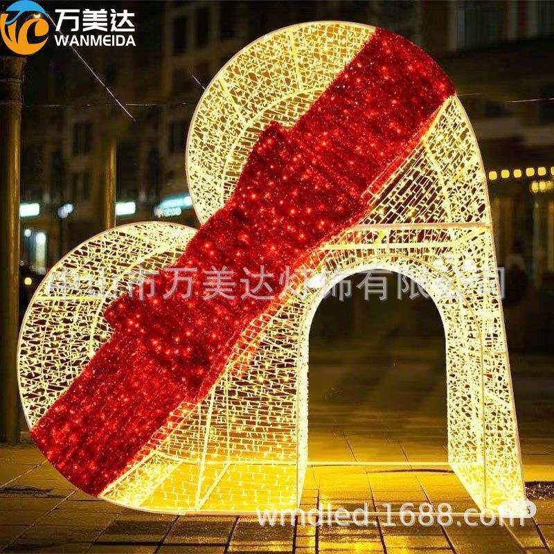 户外圣诞led心型造型圣诞帽大型商场广场灯光美陈巨型拱门装饰灯