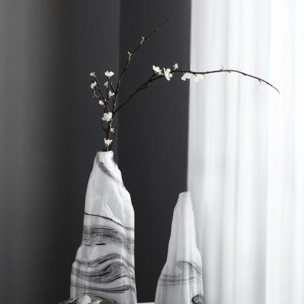 花瓶摆件客厅插花新中式办公室装饰品玻璃瓶子田园山水艺术风格