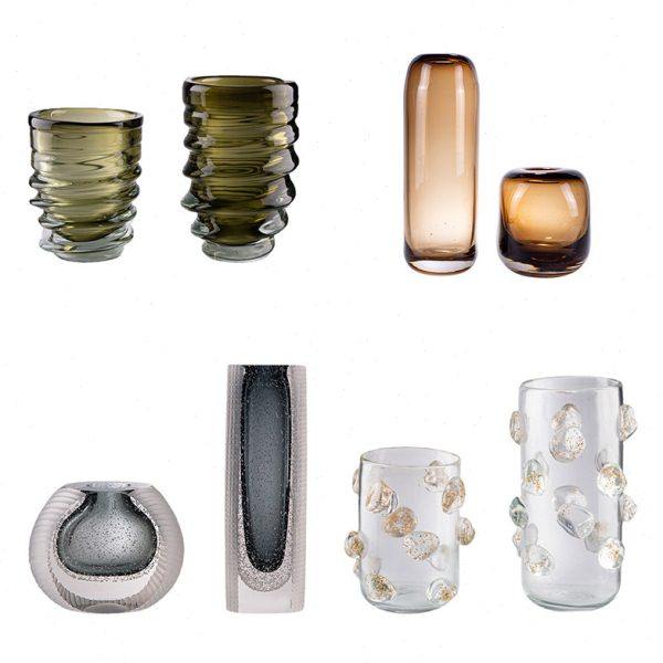 轻奢极简现代北欧多款创意玻璃花瓶样板间售楼处酒店玄关卧室摆件