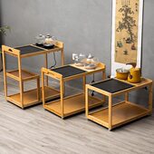 家用小茶台边柜烧水壶泡茶移动茶桌茶水柜阳台煮几一体茶车子楠竹