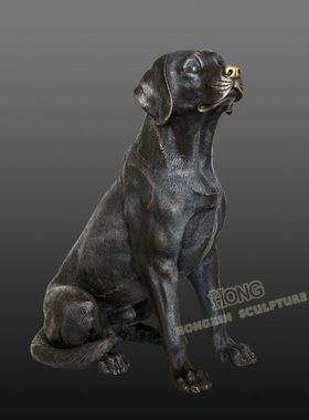 铜雕塑拉布拉多犬LS306大型动物工艺品酒店别墅门厅校园户外摆件
