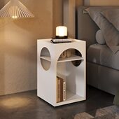 替代床头柜白色床边桌创意北欧奶油免安装 铁艺现代简约卧室小风型