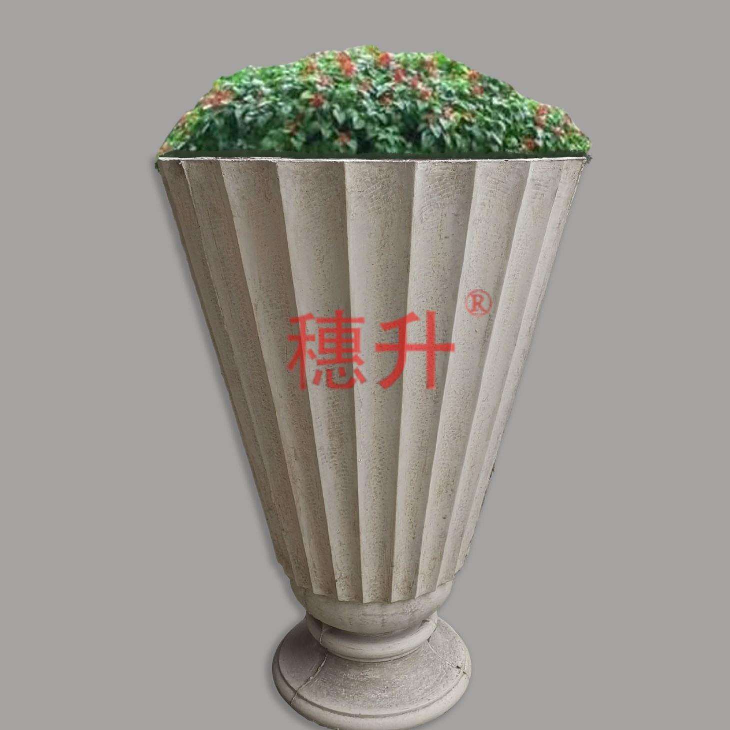 玻璃钢GRC花钵流水造型随意款式多变阳台轻奢风现代水泥色花纹