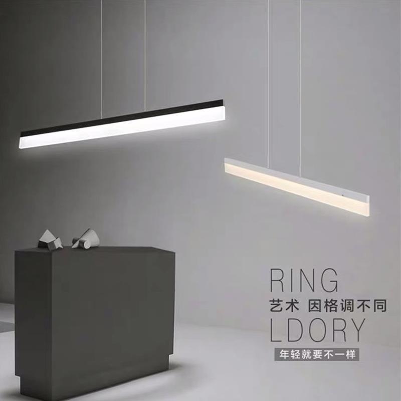 办公室一字吊灯现代简约长条灯具造型创意拼接餐厅展厅前台会议室