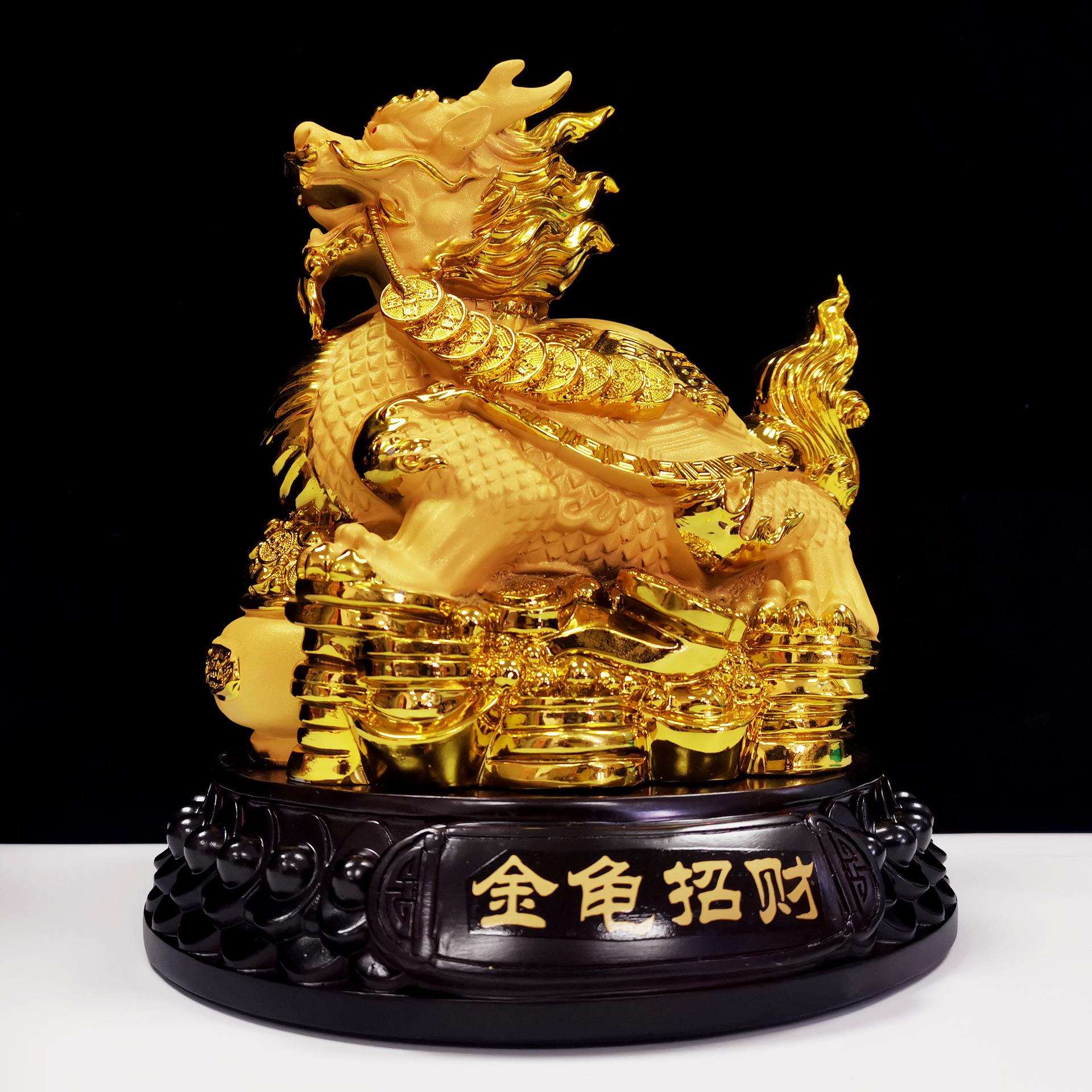 龙龟摆件招财龙头龟金钱龟乌龟工艺品客厅办公室装饰品吉祥物摆设