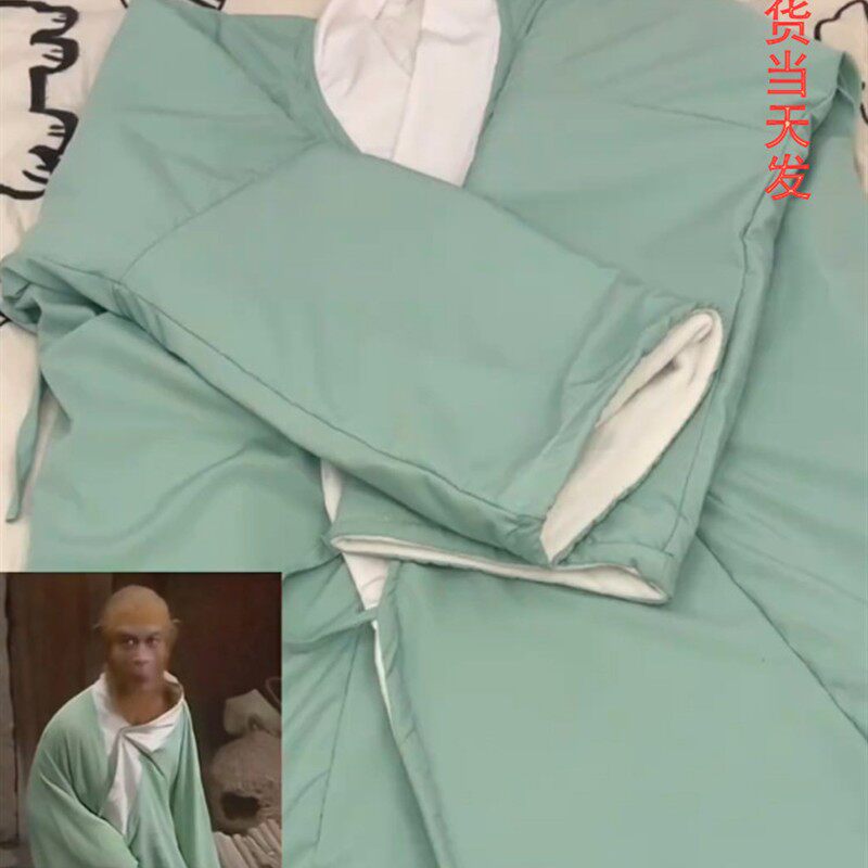 吗喽情侣同款绿色睡衣冬季加厚