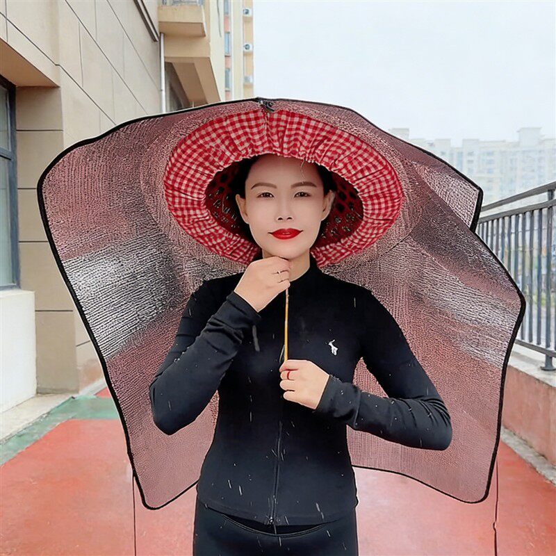 防晒防雨遮阳隔热尖顶斗笠帽