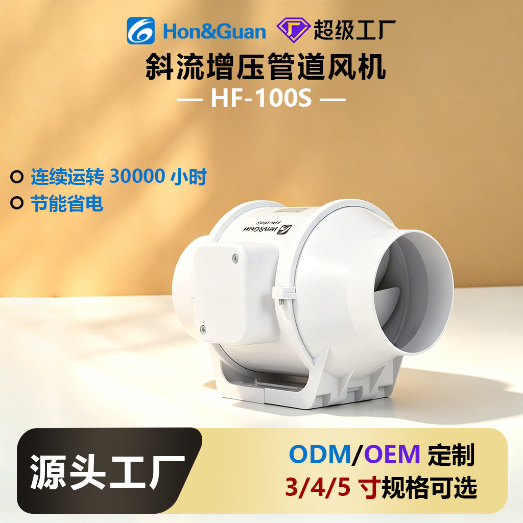 圆形管道增压风机工业抽风扇通风酒店换气扇75/100/125mm高压风机