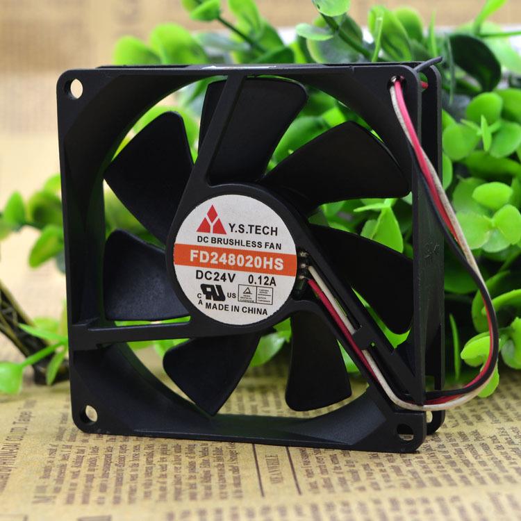 元山YSTECH 8cm风扇 8020油轴散热风扇24V 0.12A FD248020HS 3线