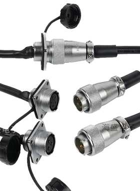 威浦航空插头WS20四方座2芯4芯5-12芯公母带线TQ+Z连接器线 WEIPU