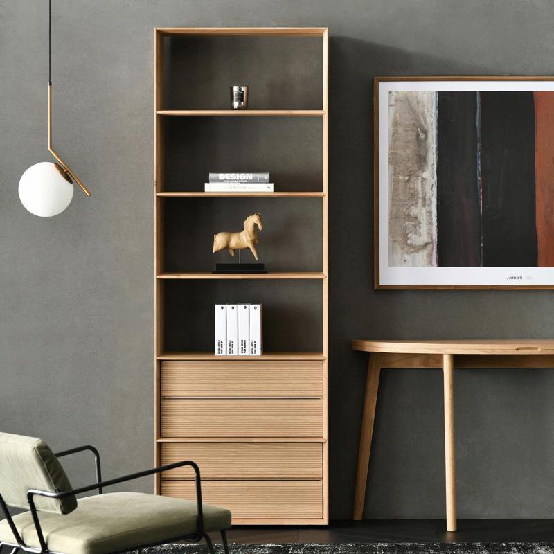 JOLOR进口北欧现代简约实木家具SHELF橡木展示架组合书架