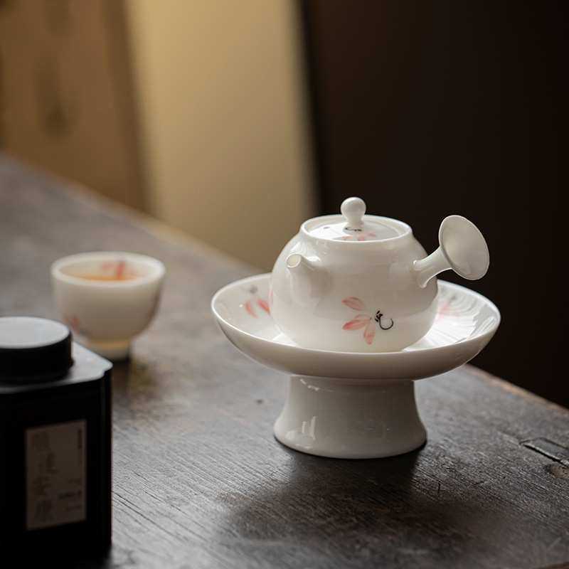 弥言纯手绘兰花高足壶承家用干泡盘家用陶瓷养壶垫盖碗茶托茶点盘,3C数码配件,USB灯,淘宝优惠券,粉丝福利购,淘宝优惠卷
