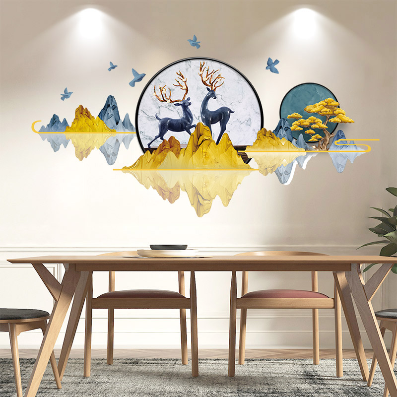 客厅餐厅墙面布置k装饰墙上贴纸墙壁纸自粘墙面贴画墙纸3d立体遮