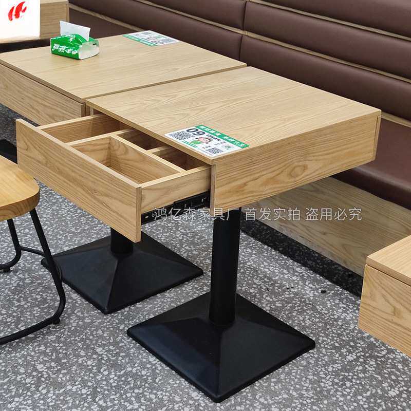 鸿亿森餐饮现做小吃快餐粉馆餐厅抽屉桌子蒙自源专用桌椅组by