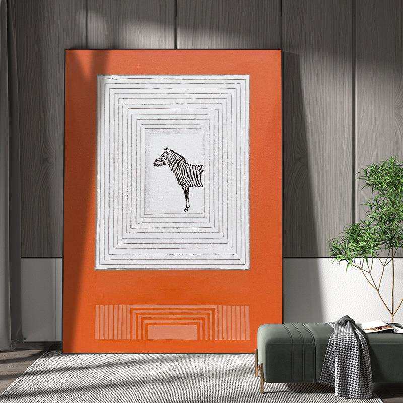 纯手绘油画《以梦为马》客厅装饰画玄关挂画餐厅抽象画现代手工画