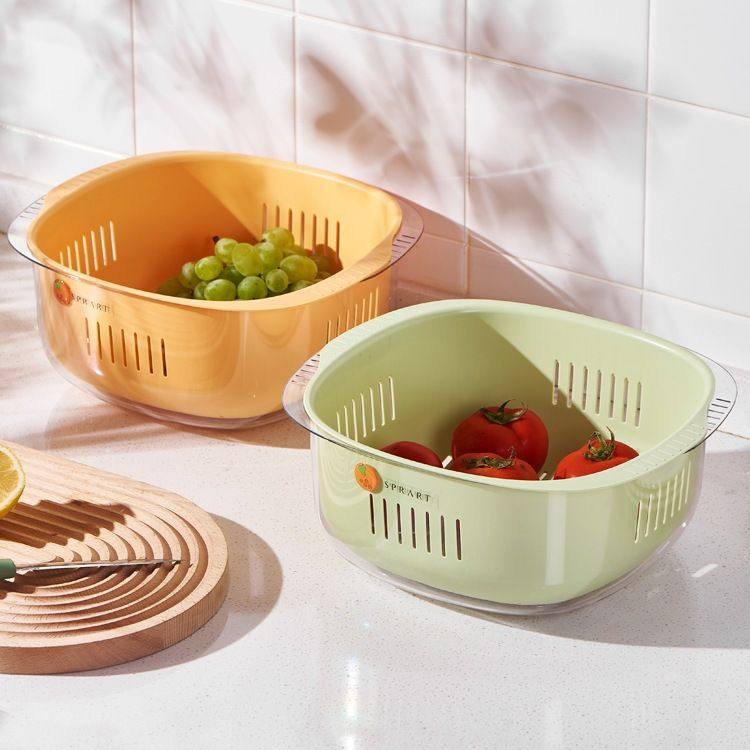 双层沥水篮厨房洗菜盆水果蔬菜盘篮洗菜水果盘沥水菜篮子家用,餐饮具,洗菜盆/沥水篮/漏水筛,淘宝优惠券,粉丝福利购,淘宝优惠卷