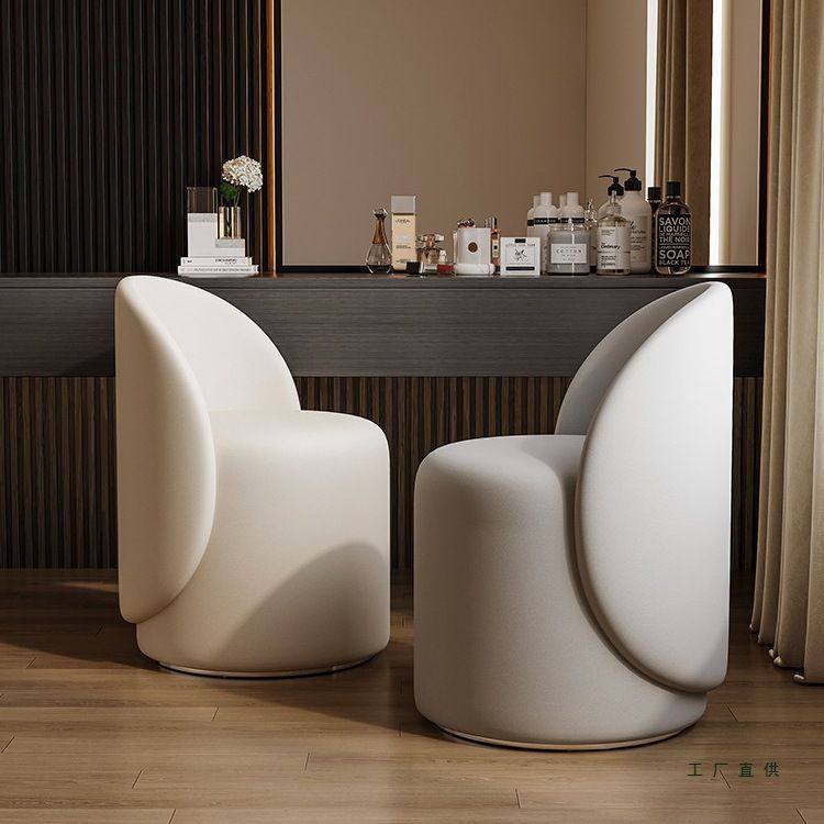 化妆凳轻奢高级感家用椅子女生卧室梳妆台专用凳子衣帽间旋转圆凳