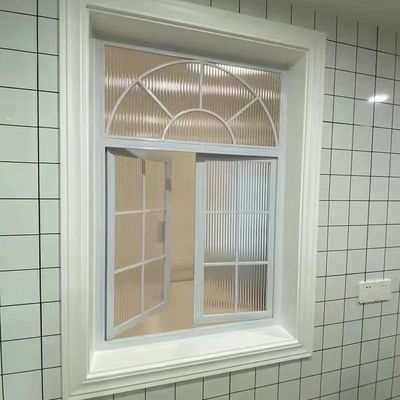 中古法式玄关玻璃隔断入户客厅奶油风钢化假窗户铁艺复古拱形屏风