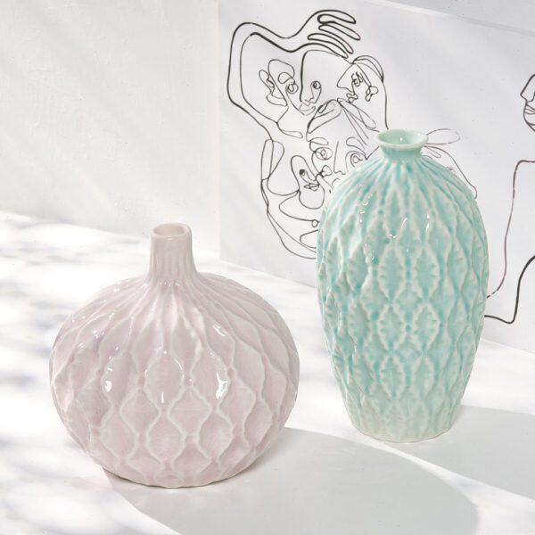 蜀门冰裂陶瓷器花瓶家居装饰品摆件插花干花中式客厅电视柜工艺品