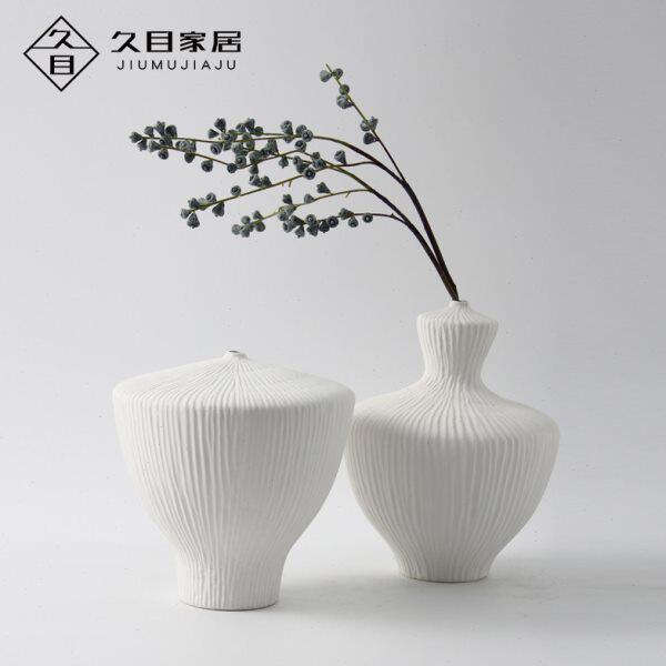 北欧风格细口陶瓷花器组合创意家居软装饰品摆件干花插花瓶工艺品