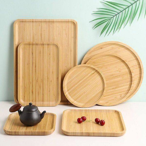 竹托盘干泡盘圆形披萨盘烧烤餐盘木质糕点盘方形水杯盘茶点盘果盘,餐饮具,家用瓷器,淘宝优惠券,粉丝福利购,淘宝优惠卷