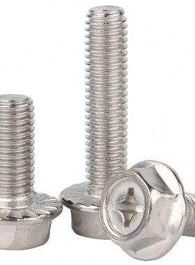 外六角M4M54螺栓防滑防松螺钉面M6不锈钢法兰螺丝法兰十字30M8