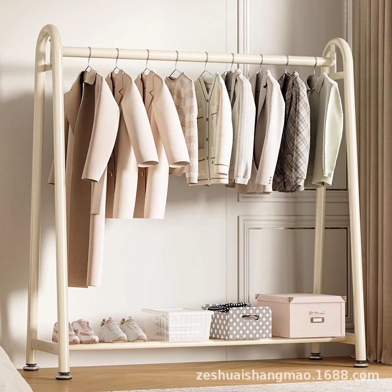 家用晾衣架单杆式衣帽架室内落地加粗子I阳台卧室挂衣架晒衣架简