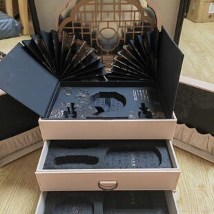 首饰盒化妆箱姬存希全新档皮质上月光宝盒化妆箱高级次
