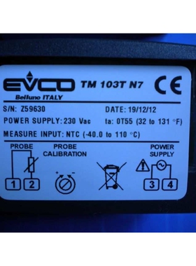 美控EVCO三输出EVK213N2代替FK203B/EVK212 老型号12V温度控制器