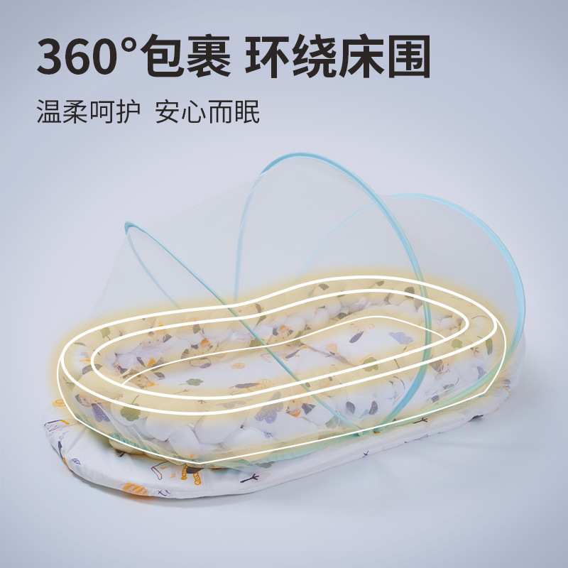 亚马逊便携式新生儿仿生睡垫床垫床中床婴儿宝宝床婴儿防蚊蚊帐