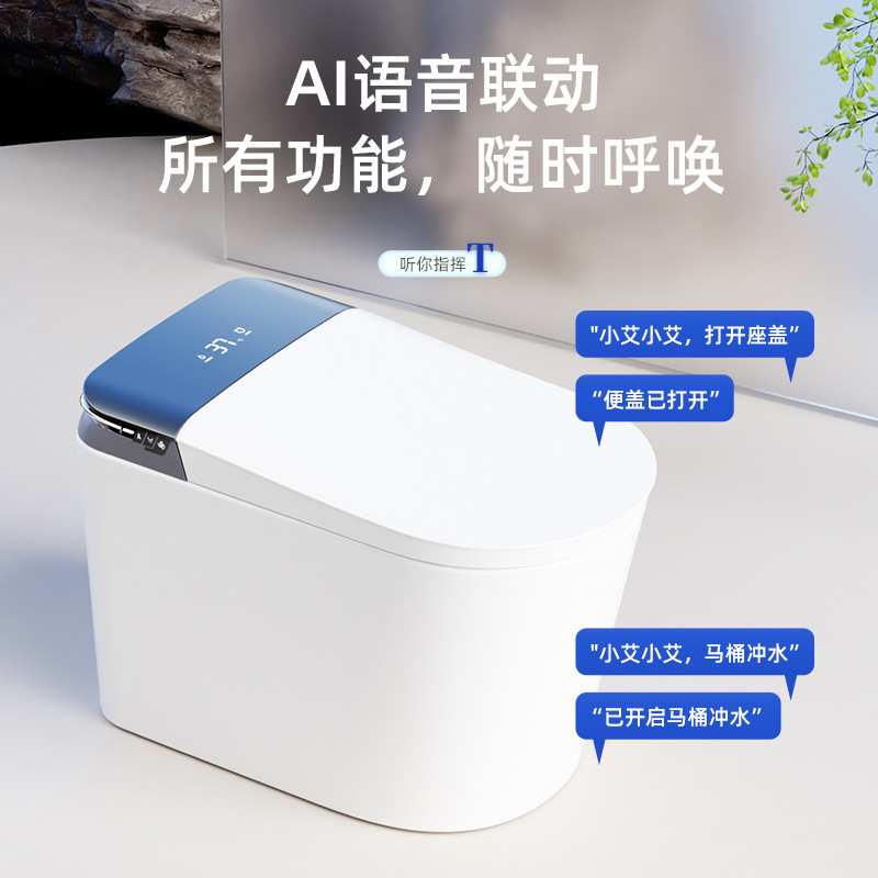 泡沫盾智能马桶双泵超静音抗菌釉即热语音超漩式虹吸智能马桶