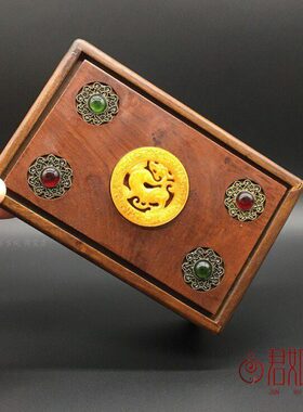 盒子 盒子老关首饰盒宝机木盒玉佩带收纳盒镶小仿盒储物仿古木雕