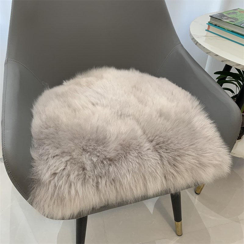 纯羊毛椅垫皮毛一体餐椅真皮毛冬季厚H办公椅垫学生保暖马蹄形坐