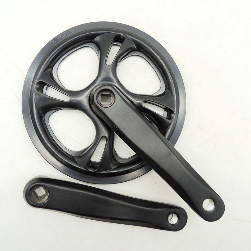 单速折叠自行车牙盘 48齿盘片165mm铝合金曲柄方孔 单护Z盘 磨砂