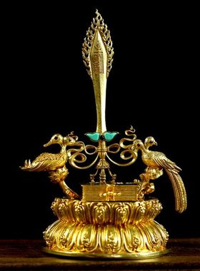 文殊剑密宗纯铜文殊菩萨普贤智慧宝剑供奉摆件佛具用品金刚杵法器