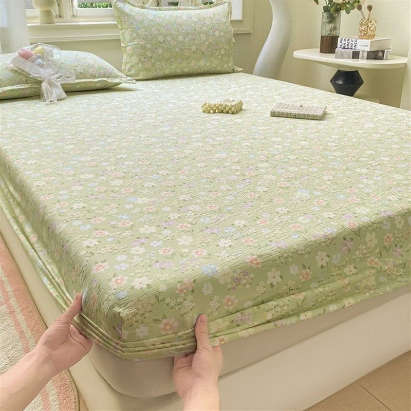 夏季超柔双层纱床笠床罩防滑防尘B床单抗菌防螨床垫保护套可机洗