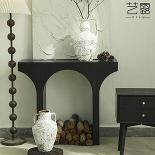 高级罐客厅感粗陶山摆件插花陶瓷花瓶民宿归来复古软装风侘寂花器