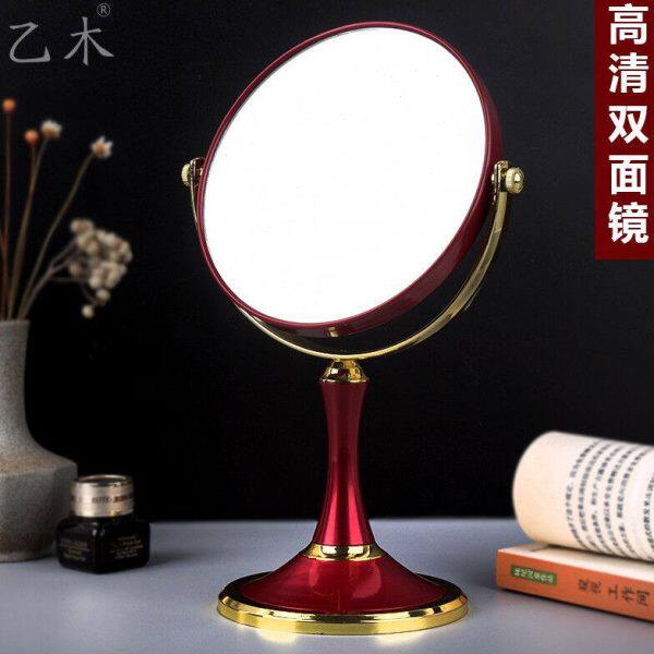 化妆镜女公主简约旋转桌面高清台式镜子大号创意学生宿舍可梳妆镜