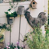 做旧花盆装 铁艺 插法式 饰花 饰摆件 INS花园装