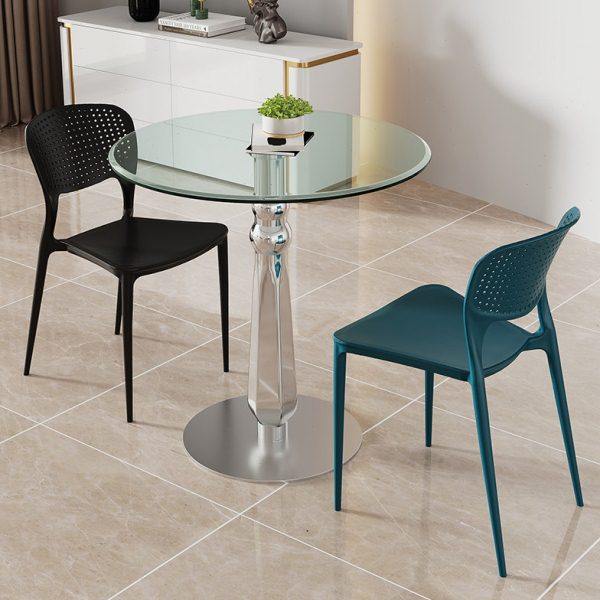 钢化玻璃餐桌玻璃圆桌洽谈桌椅组合会客桌饭桌家用小圆桌子玻璃桌,住宅家具,玻璃餐桌,淘宝优惠券,粉丝福利购,淘宝优惠卷