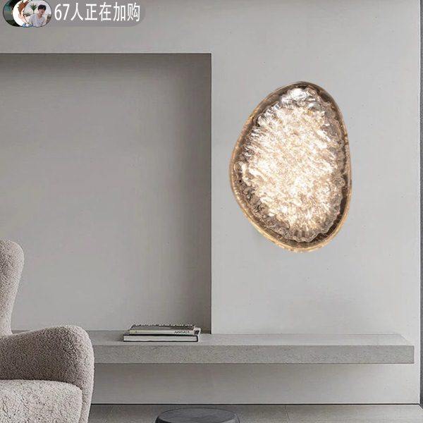 轻奢冰裂树脂壁灯2025年新款网红客厅卧室床头走廊过道楼梯高级感,家装灯饰光源,壁灯,淘宝优惠券,粉丝福利购,淘宝优惠卷