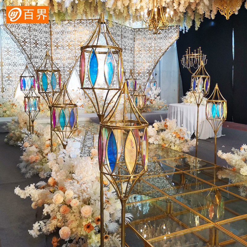 百界新款婚庆道具铁艺贴膜t鸟笼路引婚礼舞台t台装饰摆件空中挂件