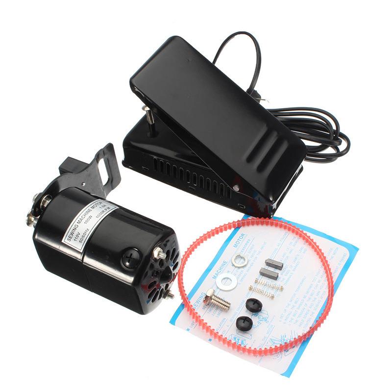 110V 100W家用缝纫机电机 (含电机+脚踏) 电动小马达逆时针旋转