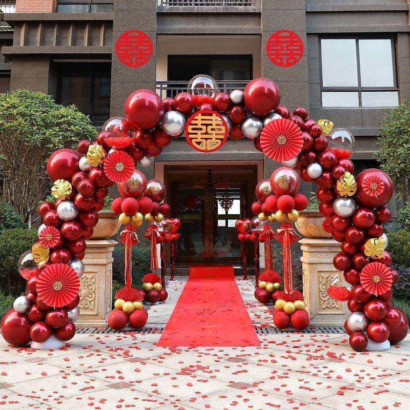 气球拱门结婚装饰婚房布置婚礼创意室外求婚浪漫场景开业婚庆用品